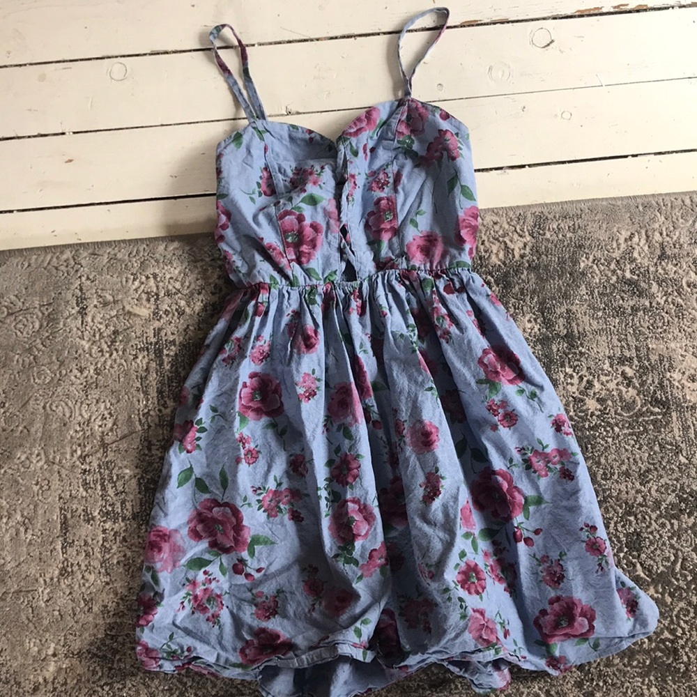 Multi-Coloured Floral Midi Dress